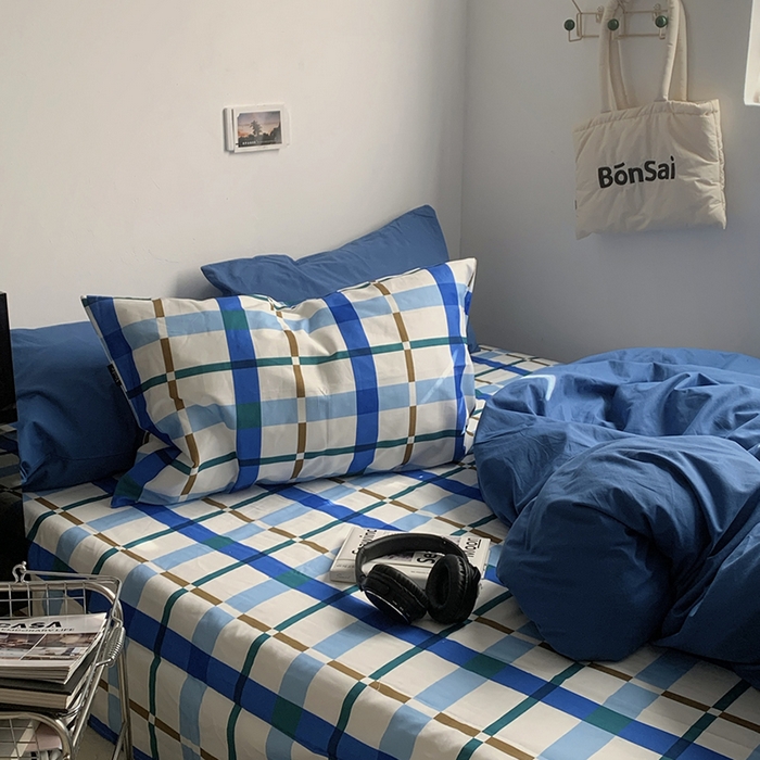 91家纺网 家纺一手货源 找家纺 （总）柚可家居 2025新款亲肤舒适色织水洗棉全棉四件套-