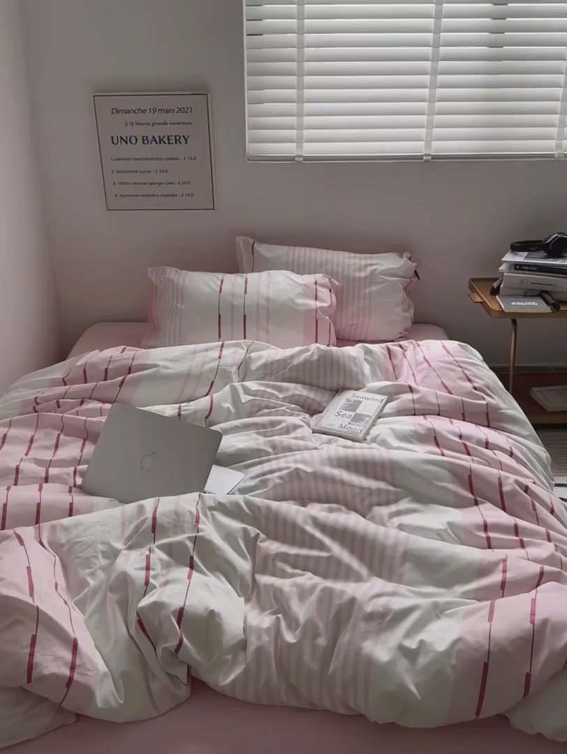 91家纺网 家纺一手货源 找家纺 （总）柚可家居 2024新款数码印花简约全棉四件套-皮埃诺