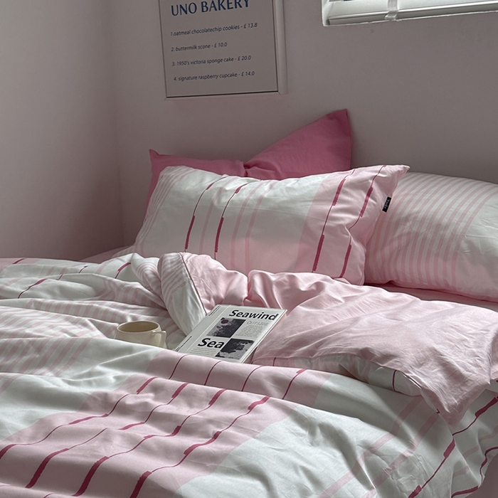 91家纺网 家纺一手货源 找家纺 （总）柚可家居 2024新款数码印花简约全棉四件套-皮埃诺