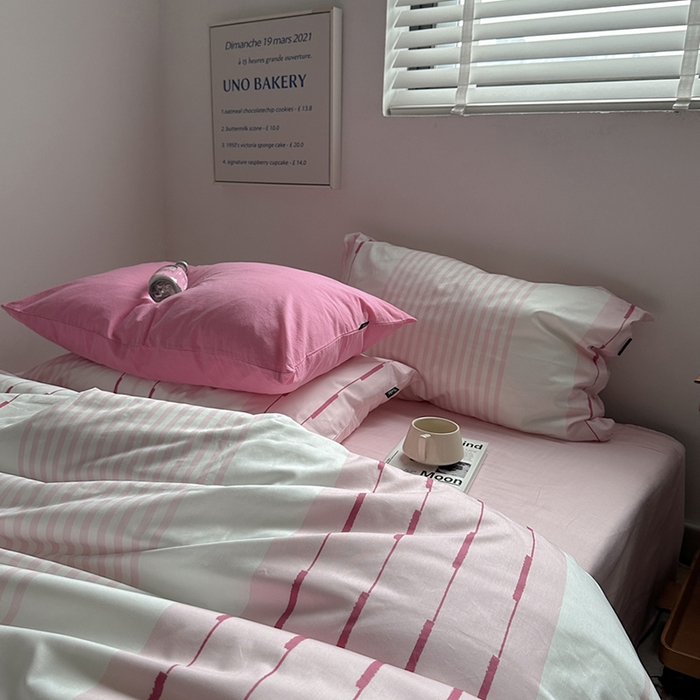 91家纺网 家纺一手货源 找家纺 （总）柚可家居 2024新款数码印花简约全棉四件套-皮埃诺