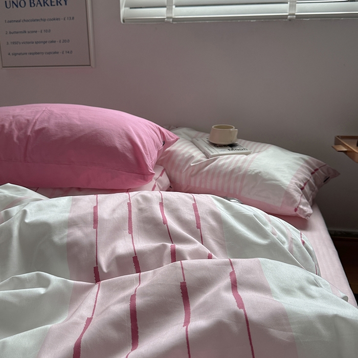 91家纺网 家纺一手货源 找家纺 （总）柚可家居 2024新款数码印花简约全棉四件套-皮埃诺