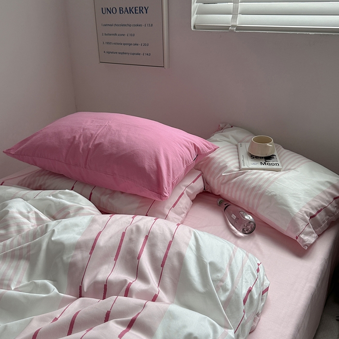 91家纺网 家纺一手货源 找家纺 （总）柚可家居 2024新款数码印花简约全棉四件套-皮埃诺