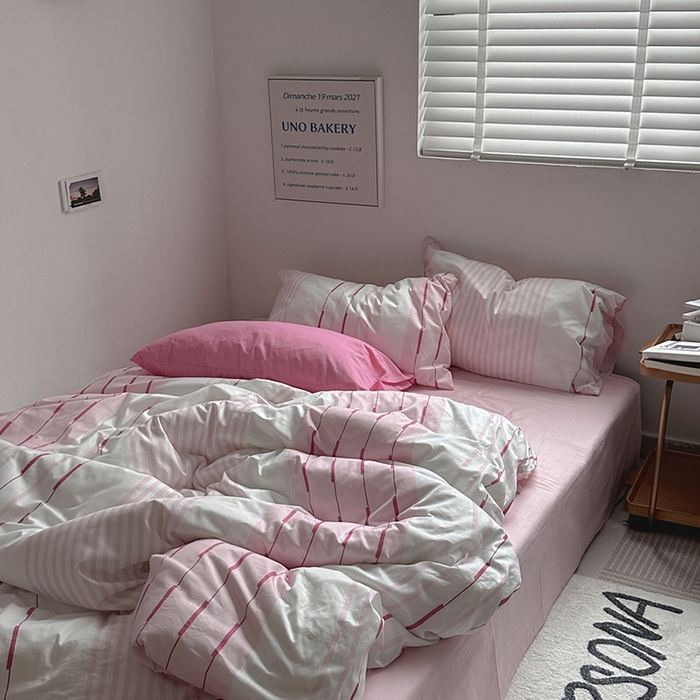 91家纺网 家纺一手货源 找家纺 （总）柚可家居 2024新款数码印花简约全棉四件套-皮埃诺