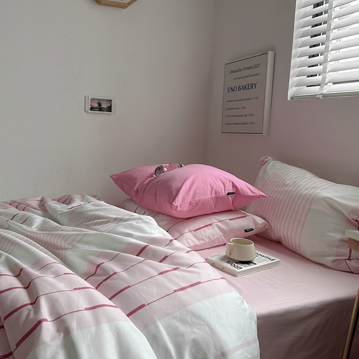 91家纺网 家纺一手货源 找家纺 （总）柚可家居 2024新款数码印花简约全棉四件套-皮埃诺