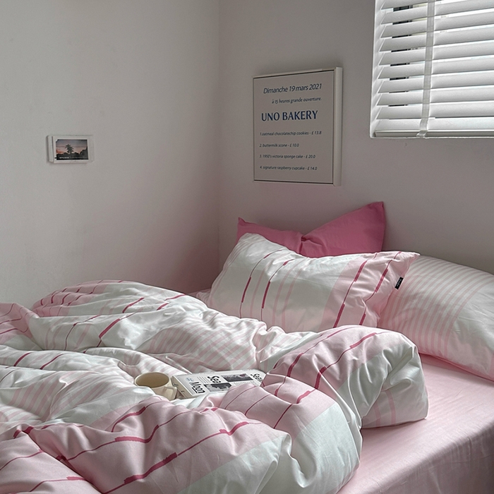 91家纺网 家纺一手货源 找家纺 （总）柚可家居 2024新款数码印花简约全棉四件套-皮埃诺