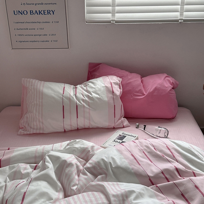 91家纺网 家纺一手货源 找家纺 （总）柚可家居 2024新款数码印花简约全棉四件套-皮埃诺