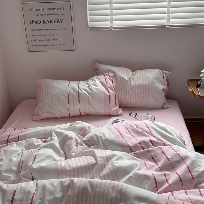 91家纺网 家纺一手货源 找家纺 （总）柚可家居 2024新款数码印花简约全棉四件套-皮埃诺