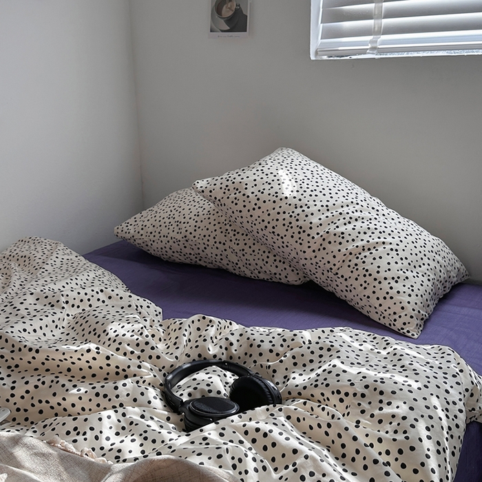 91家纺网 家纺一手货源 找家纺 （总）柚可家居 2024新款40支斜纹纯棉四件套-摩卡点点