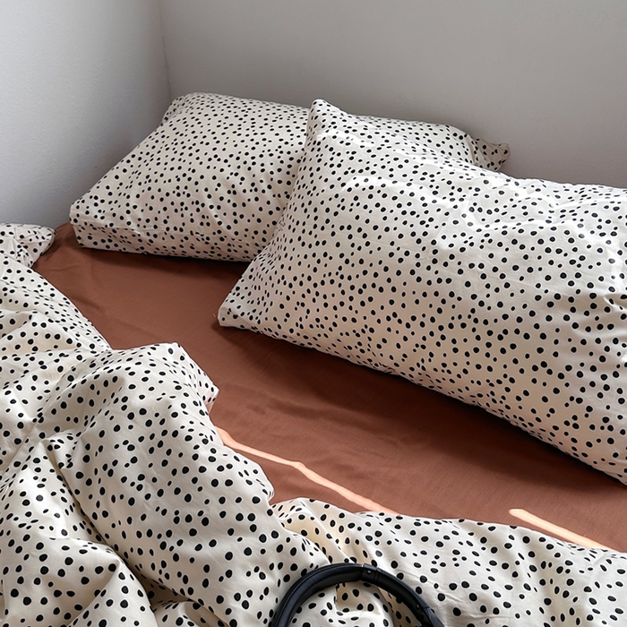 91家纺网 家纺一手货源 找家纺 柚可家居 2024新款40支斜纹纯棉四件套-摩卡点点 摩卡点点