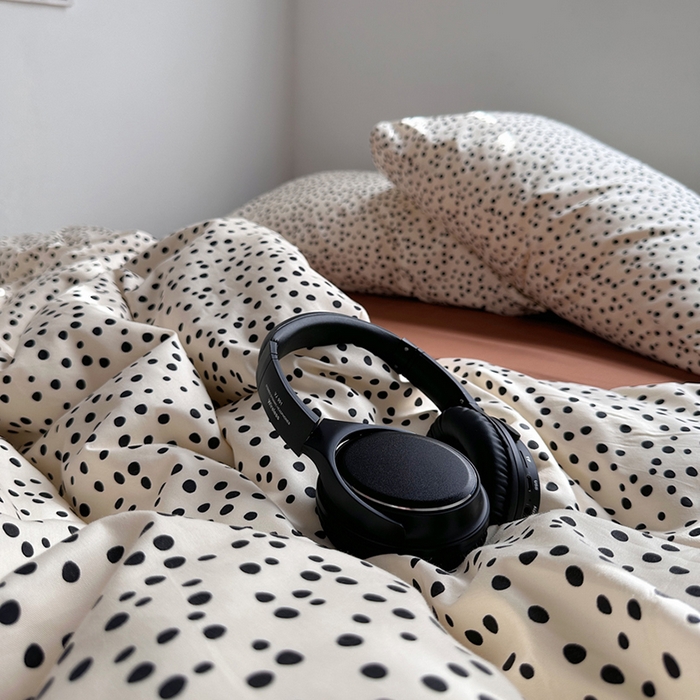 91家纺网 家纺一手货源 找家纺 柚可家居 2024新款40支斜纹纯棉四件套-摩卡点点 摩卡点点