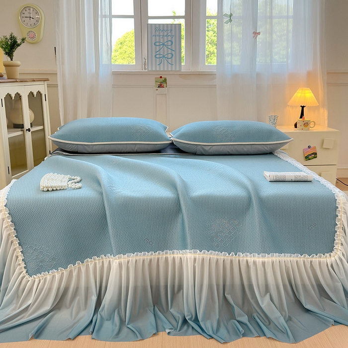 91家纺网 家纺一手货源 找家纺 （总）美优兰2025新款PE提花凉感冰豆豆床裙