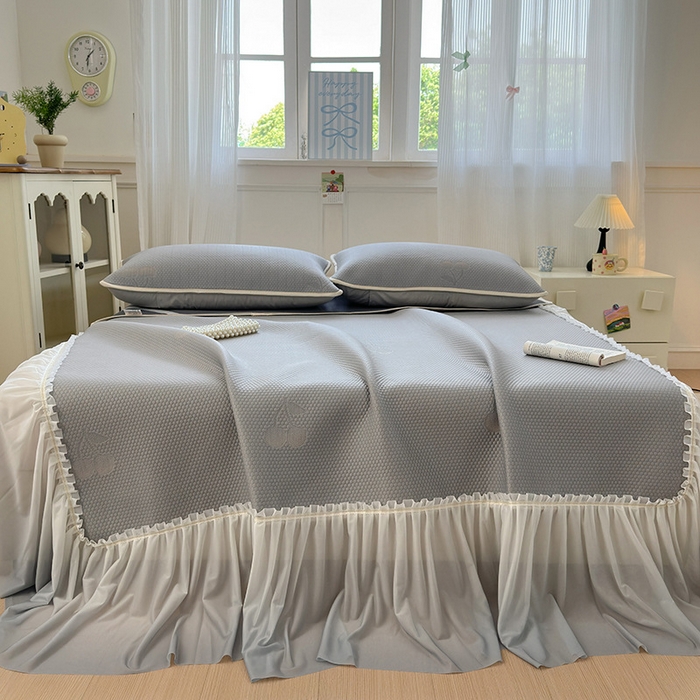 91家纺网 家纺一手货源 找家纺 （总）美优兰2025新款PE提花凉感冰豆豆床裙