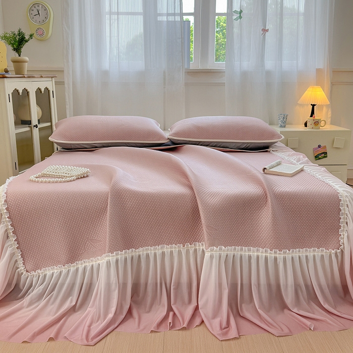 91家纺网 家纺一手货源 找家纺 （总）美优兰2025新款PE提花凉感冰豆豆床裙