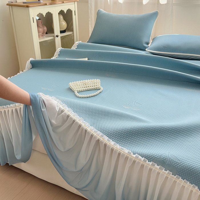 91家纺网 家纺一手货源 找家纺 （总）美优兰2025新款PE提花凉感冰豆豆床裙