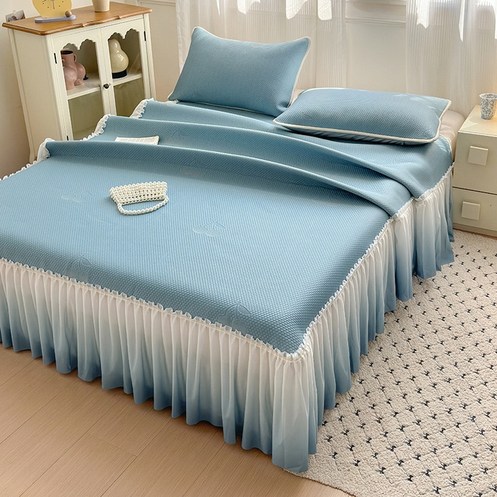 91家纺网 家纺一手货源 找家纺 （总）美优兰2025新款PE提花凉感冰豆豆床裙