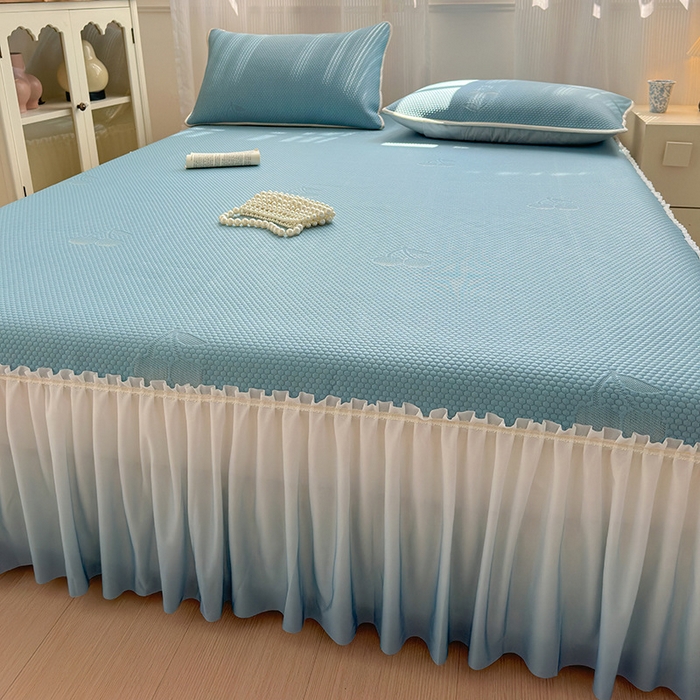 91家纺网 家纺一手货源 找家纺 （总）美优兰2025新款PE提花凉感冰豆豆床裙