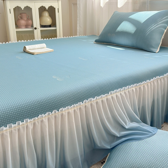 91家纺网 家纺一手货源 找家纺 （总）美优兰2025新款PE提花凉感冰豆豆床裙