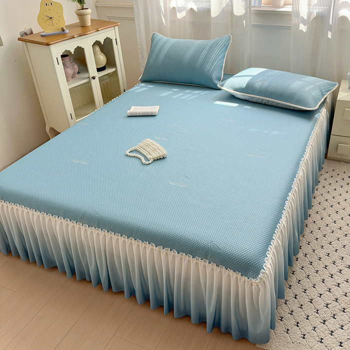 91家纺网 家纺一手货源 找家纺 （总）美优兰2025新款PE提花凉感冰豆豆床裙