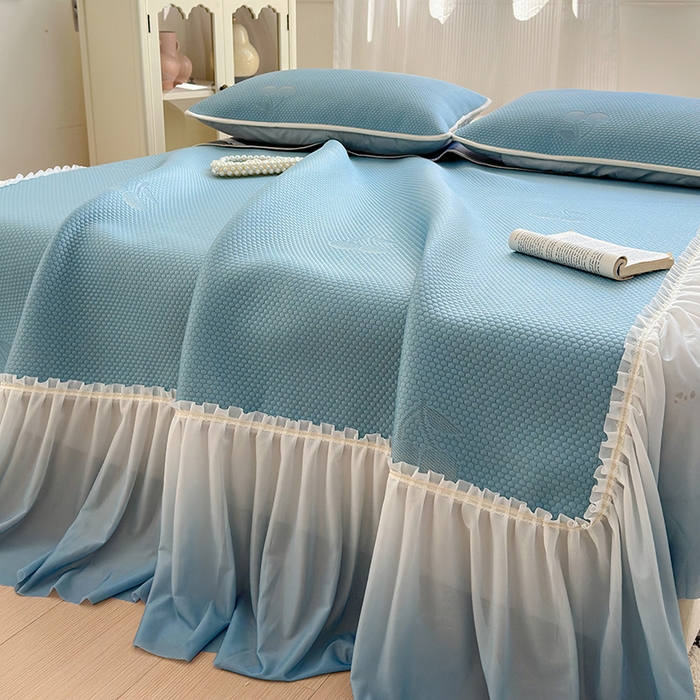 91家纺网 家纺一手货源 找家纺 （总）美优兰2025新款PE提花凉感冰豆豆床裙