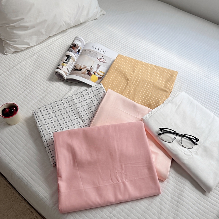 91家纺网 家纺一手货源 找家纺 柚可家居 2024新款40支斜纹13372单床单 波点黄