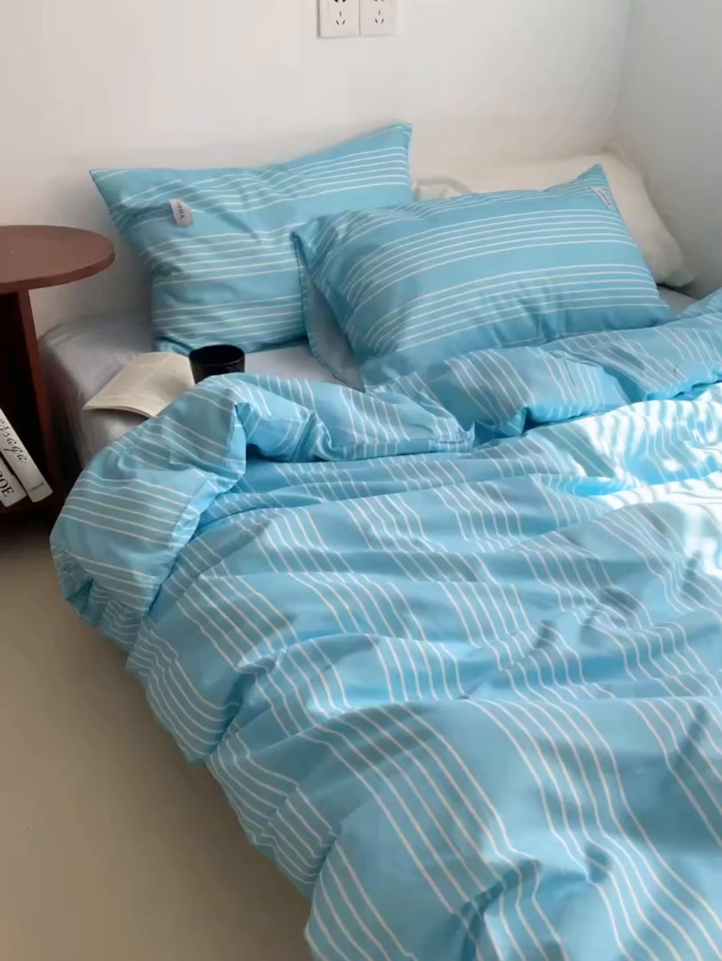 91家纺网 家纺一手货源 找家纺 柚可家居 2024新款40支斜纹数码印花全棉四件套 布鲁斯