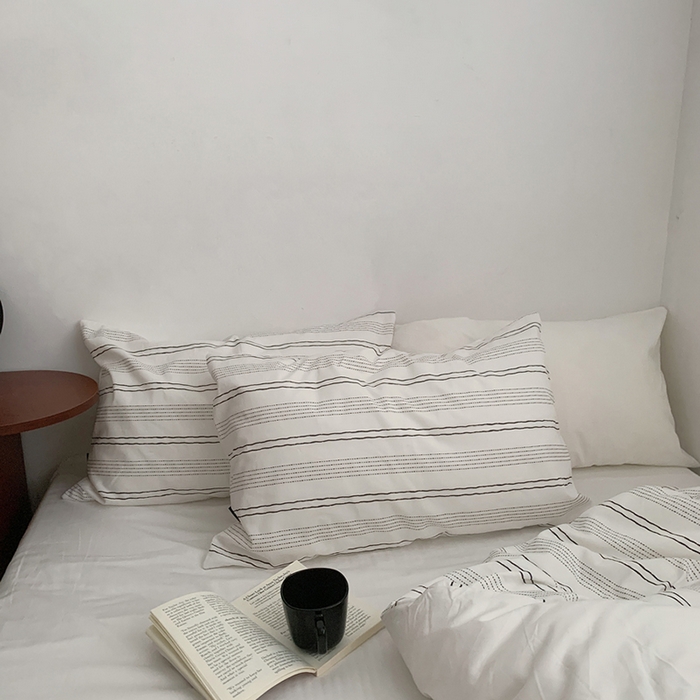 91家纺网 家纺一手货源 找家纺 柚可家居 2024新款40支斜纹数码印花全棉四件套 西塞条纹