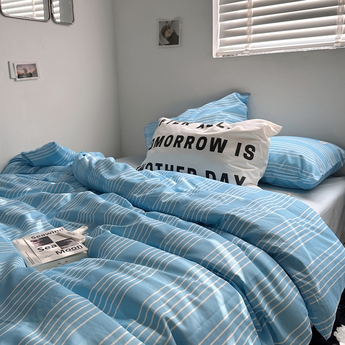 91家纺网 家纺一手货源 找家纺 柚可家居 2024新款40支斜纹数码印花全棉四件套 布鲁斯（实拍第二组）