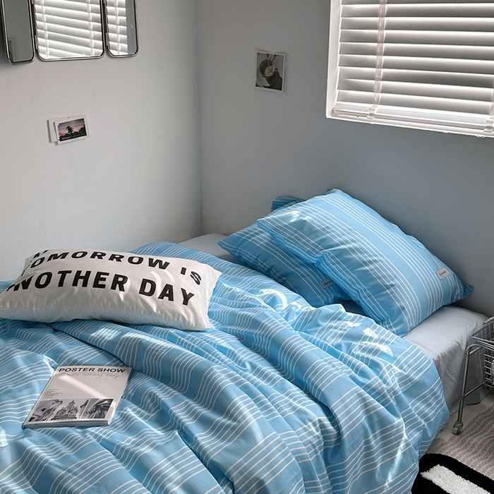 91家纺网 家纺一手货源 找家纺 柚可家居 2024新款40支斜纹数码印花全棉四件套 布鲁斯（实拍第二组）