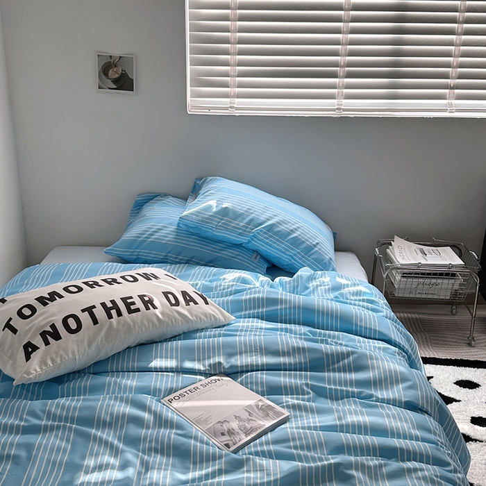 91家纺网 家纺一手货源 找家纺 柚可家居 2024新款40支斜纹数码印花全棉四件套 布鲁斯（实拍第二组）