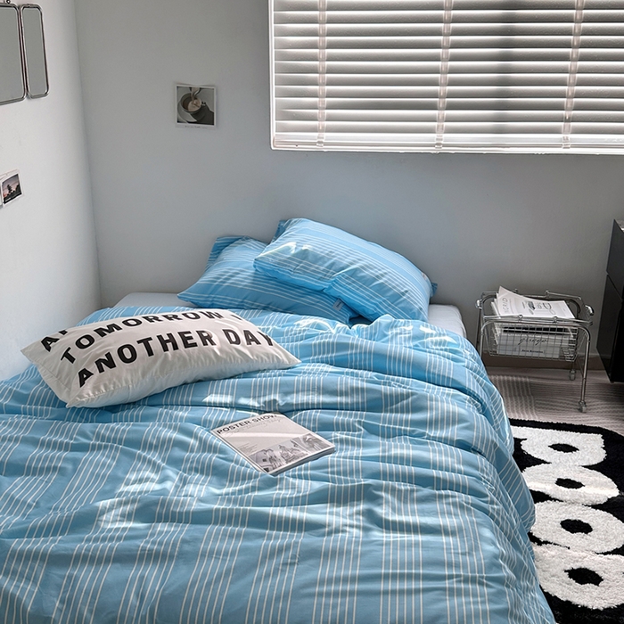 91家纺网 家纺一手货源 找家纺 柚可家居 2024新款40支斜纹数码印花全棉四件套 布鲁斯（实拍第二组）