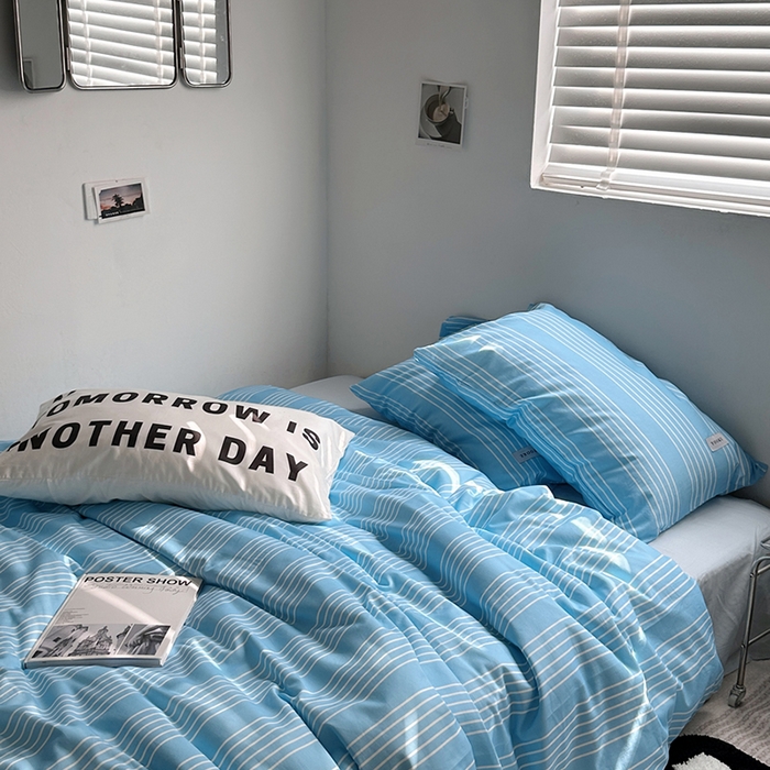 91家纺网 家纺一手货源 找家纺 柚可家居 2024新款40支斜纹数码印花全棉四件套 布鲁斯（实拍第二组）