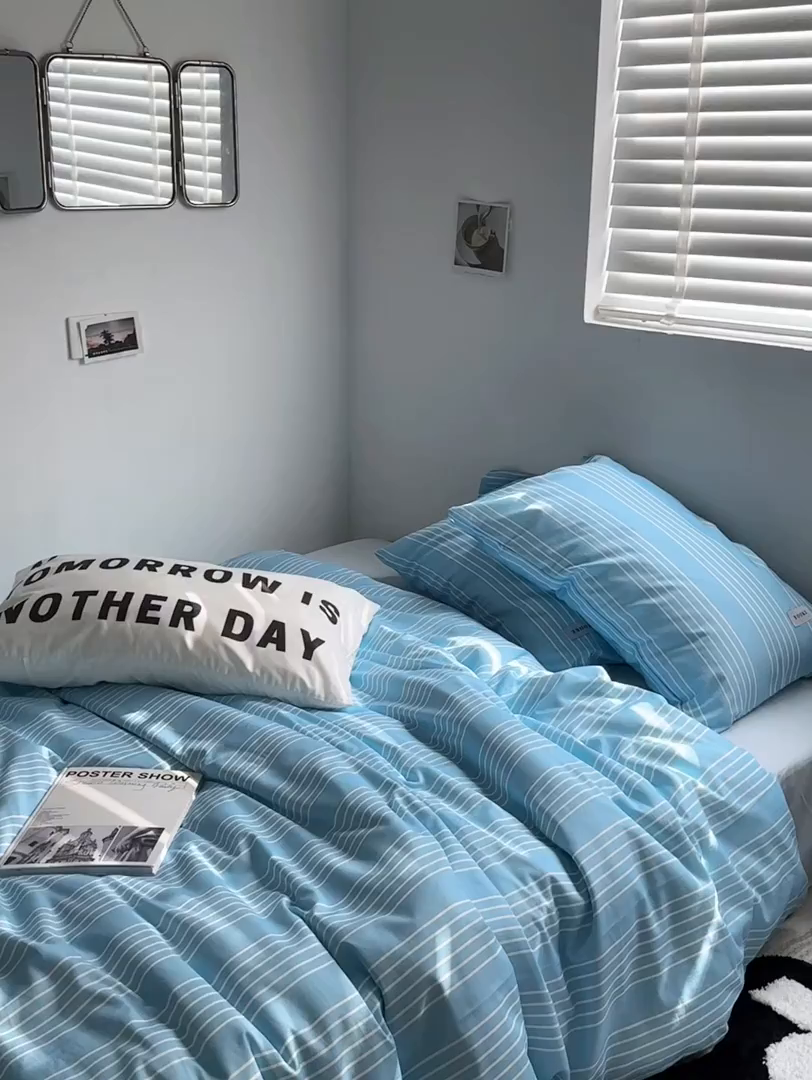 91家纺网 家纺一手货源 找家纺 柚可家居 2024新款40支斜纹数码印花全棉四件套 布鲁斯（实拍第二组）