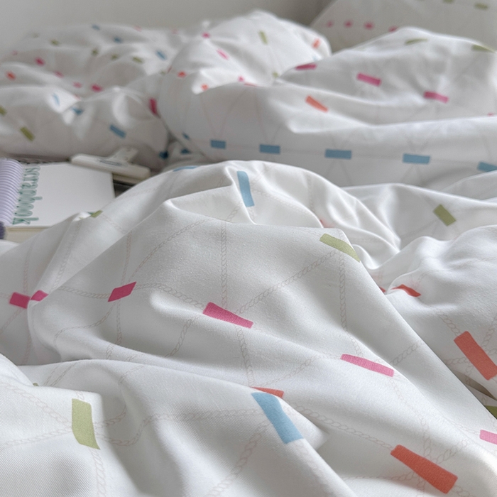 91家纺网 家纺一手货源 找家纺 柚可家居 2024新款40支斜纹数码印花全棉四件套 午后安妮