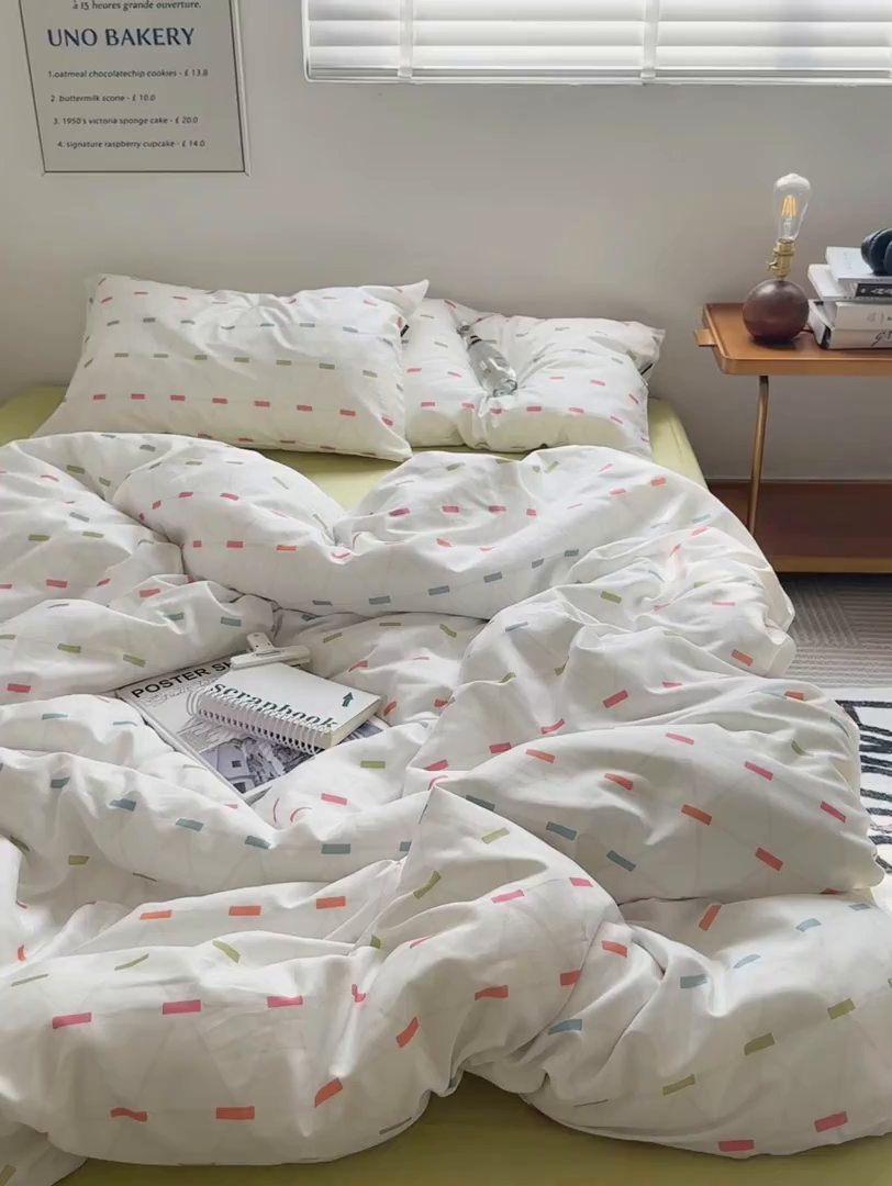 91家纺网 家纺一手货源 找家纺 柚可家居 2024新款40支斜纹数码印花全棉四件套 午后安妮