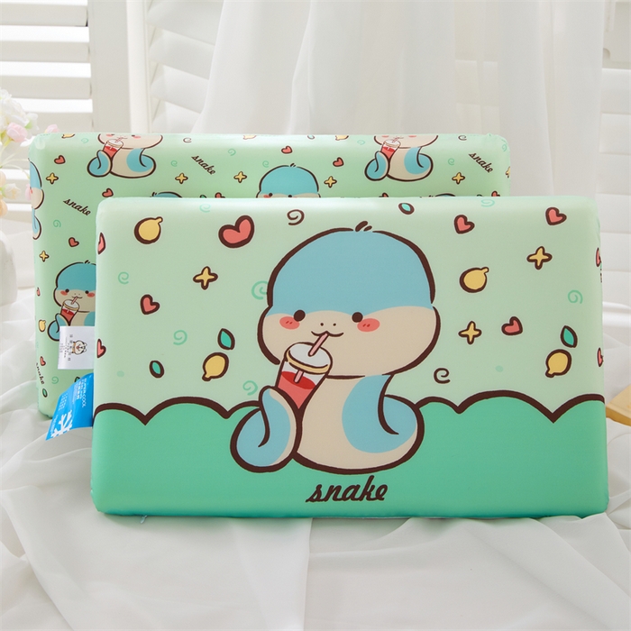 芯洲 2025新款十二生肖记忆枕学生抱枕儿童卡通系列慢回弹凉感可爱萌趣枕头枕芯 生肖-蛇 28x48cm/只