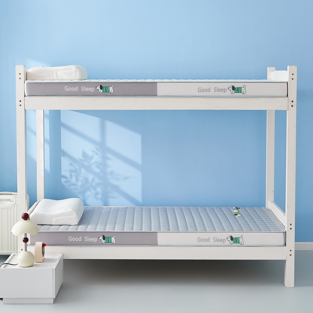 91家纺网 家纺一手货源 找家纺 元昊床垫 2025新款牛奶丝乳胶记忆海绵学生床垫 旺旺狗-布丁灰