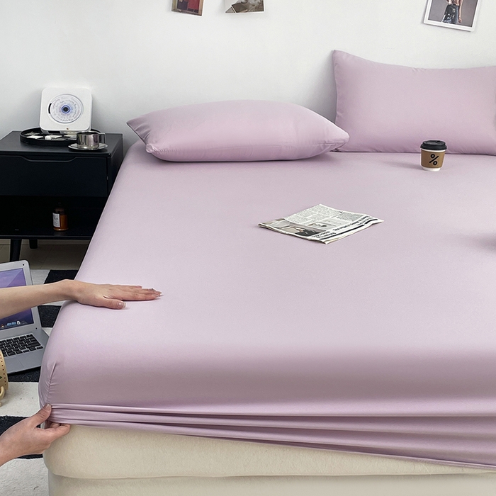 91家纺网 家纺一手货源 找家纺 （总）北辰 2025新款简约素色云朵棉可水洗纯色床笠单件三件套