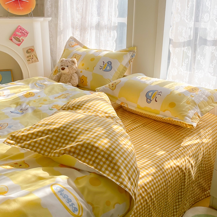 91家纺网 家纺一手货源 找家纺 简冠家纺 2023直播爆款北欧风亲肤植物羊绒磨毛四件套 午后奶茶