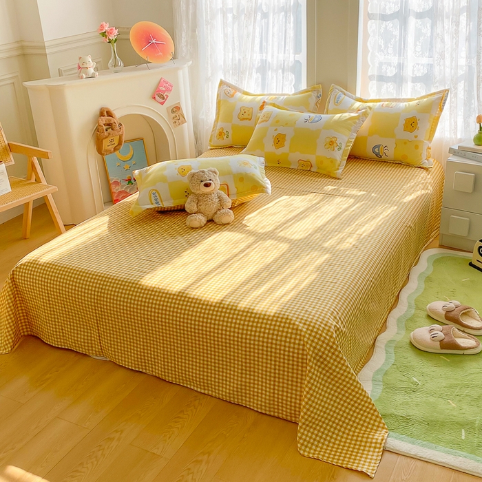 91家纺网 家纺一手货源 找家纺 简冠家纺 2023直播爆款北欧风亲肤植物羊绒磨毛四件套 午后奶茶