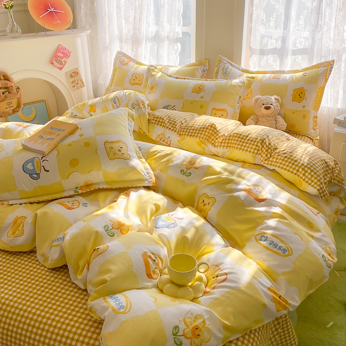 91家纺网 家纺一手货源 找家纺 简冠家纺 2023直播爆款北欧风亲肤植物羊绒磨毛四件套 午后奶茶