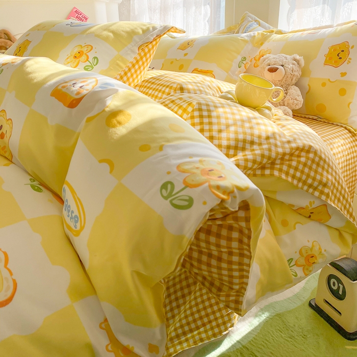 91家纺网 家纺一手货源 找家纺 简冠家纺 2023直播爆款北欧风亲肤植物羊绒磨毛四件套 午后奶茶