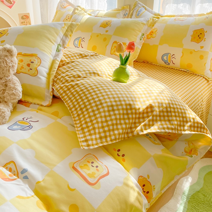 91家纺网 家纺一手货源 找家纺 简冠家纺 2023直播爆款北欧风亲肤植物羊绒磨毛四件套 午后奶茶