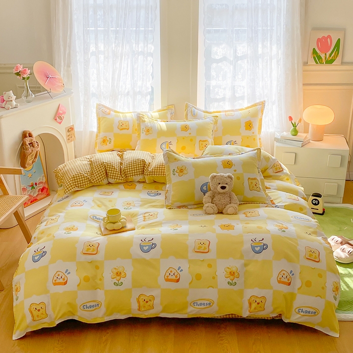 91家纺网 家纺一手货源 找家纺 简冠家纺 2023直播爆款北欧风亲肤植物羊绒磨毛四件套 午后奶茶