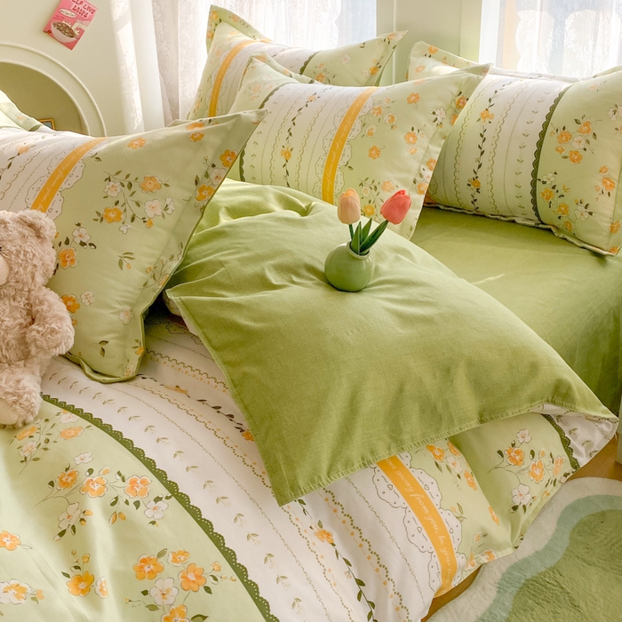 91家纺网 家纺一手货源 找家纺 简冠家纺 2023直播爆款北欧风亲肤植物羊绒磨毛四件套 舞叶飞扬