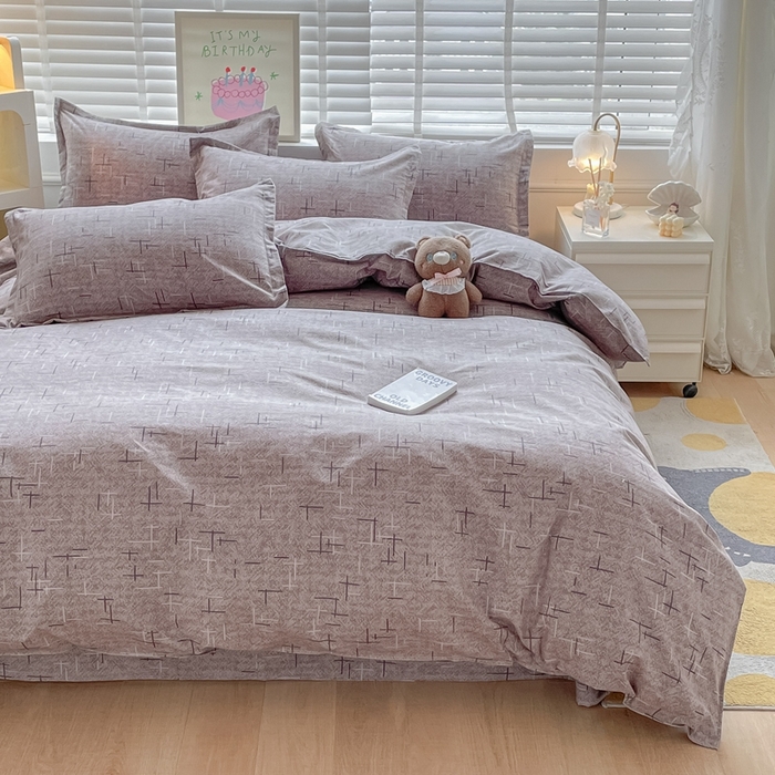 91家纺网 家纺一手货源 找家纺 简冠家纺 2023直播爆款北欧风亲肤植物羊绒磨毛四件套 独白