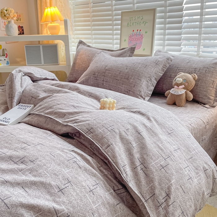 91家纺网 家纺一手货源 找家纺 简冠家纺 2023直播爆款北欧风亲肤植物羊绒磨毛四件套 独白