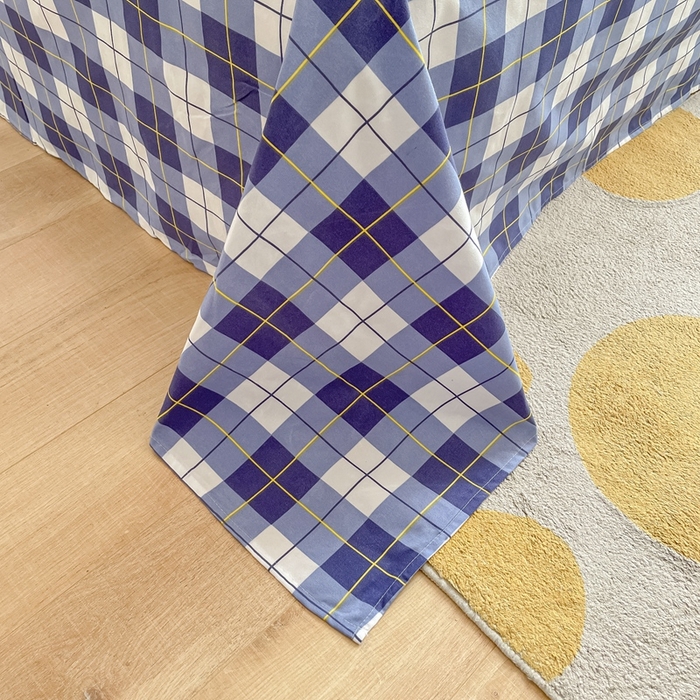 91家纺网 家纺一手货源 找家纺 简冠家纺 2023直播爆款北欧风亲肤植物羊绒磨毛四件套 格律-蓝