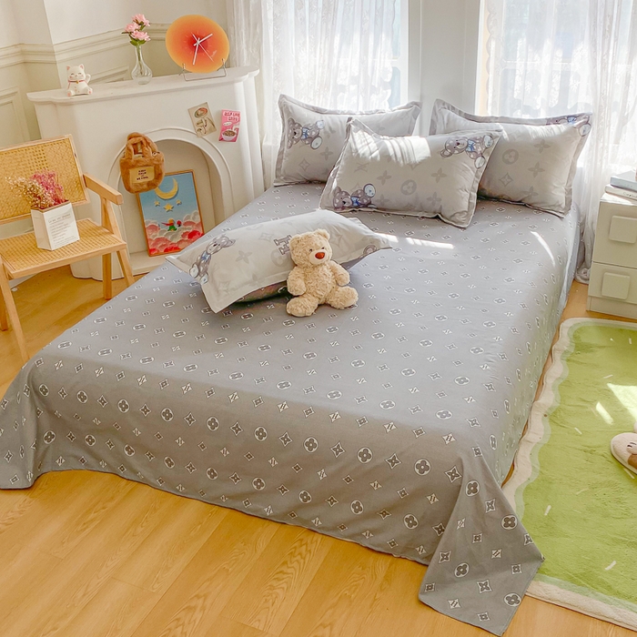 91家纺网 家纺一手货源 找家纺 简冠家纺 2023直播爆款北欧风亲肤植物羊绒磨毛四件套 奥利熊