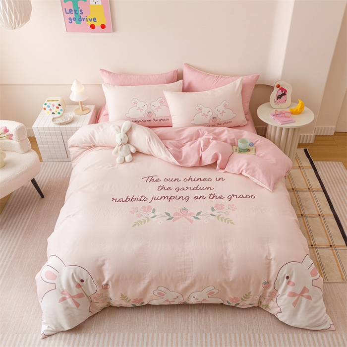 91家纺网 家纺一手货源 找家纺 （总）馨语家居 2025新款全棉双层纱四件套