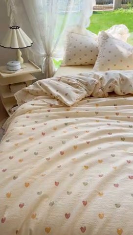 91家纺网 家纺一手货源 找家纺 （总）仟网汇 2025新款皱皱纱花边床裙四件套多功能夏被夏凉被空调被四件套四季通用